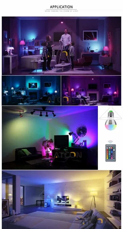 RGB Magic Lâmpada LED, Lâmpada Regulável, Spotlight