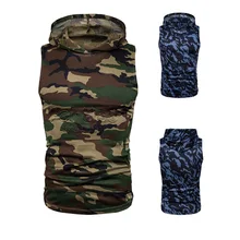 Лето, стиль, мужской Камуфляжный жилет с капюшоном, стиль, тонкая посадка, спортивный жилет, перекрестная кайма,, 60015P25