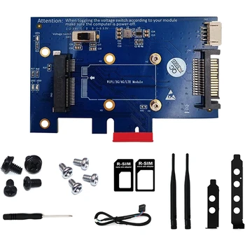 

Mini PCI-E Wireless Network Card Adapter PCI Express to PCI-E 1x with SIM Card Slot for WiFi and 3G/4G/LTE Card