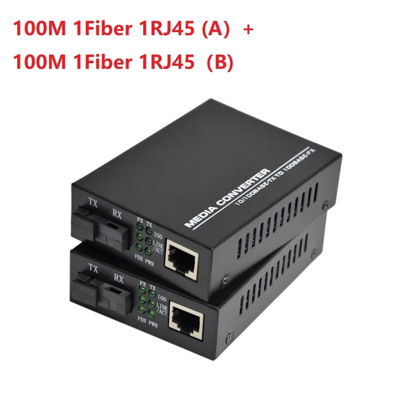 1 Pair 10/100M Fiber Optic Transceiver 1 Fiber port 1 RJ45 Ethernet