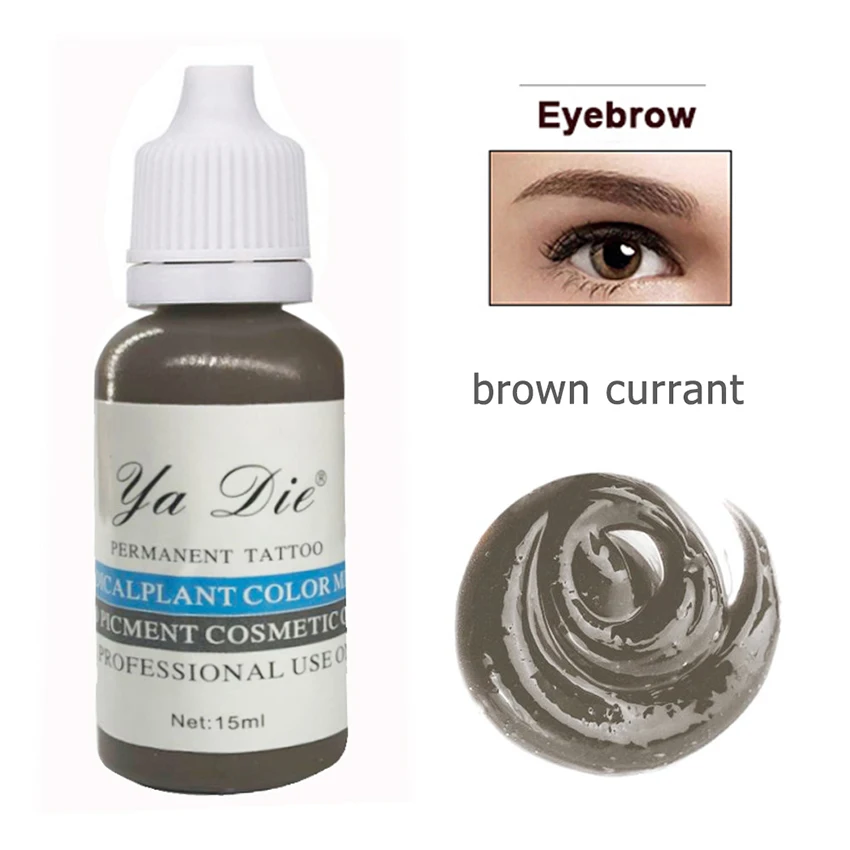 Senior 1/2 Oz. Permanent Makeup Micro Pigment Tattoo Ink Eyebrow Eyeliner Lip Body Tattoo Art Beauty Tools Tatoo Makeup Ink Set - Цвет: brown currant