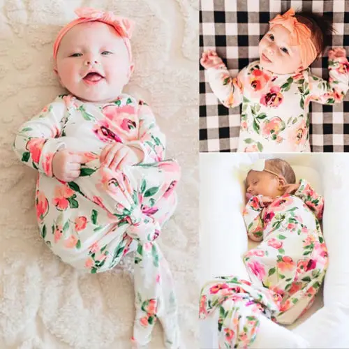 

Infant Swaddle to Sleep Bag Ideal for Summer to Winter with headband