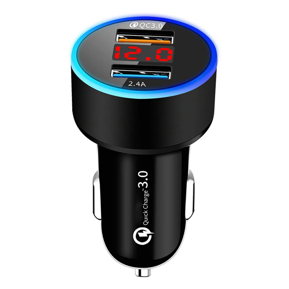 1 шт., DC12V-24V, USB, два порта, цифровой дисплей, автомобильное зарядное устройство, запчасти для прикуривателя
