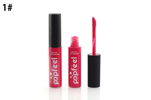 Brand Makeup Waterproof batom Tint Lip Gloss Red Brown Nude Long Lasting Popfeel Brand Liquid Matte