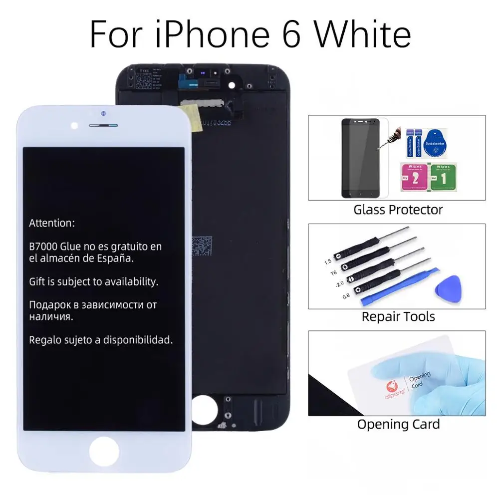 White for iPhone 6 OEM AAA Дисплей для iPhone 6 6 Plus в сборе с тачскрином на рамке черный белый - Цвет: White for iPhone 6