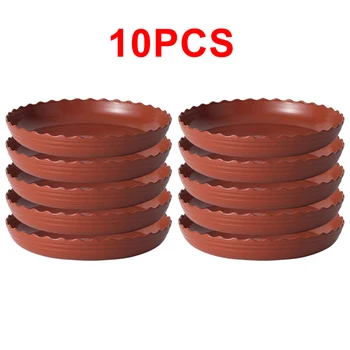 

10pcs Reusable Nursery Non Slip Easy Clean Thickened Plant Saucers Bonsai Indoor Outdoor Round Flower Pot Tray Accessories Resin
