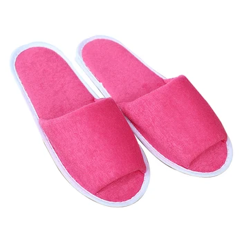 

Men Women Hotel Portable Indoor Solid Breathable Slippers House Guest Non Disposable Travel Foldable Soft With Storage Bag Spa