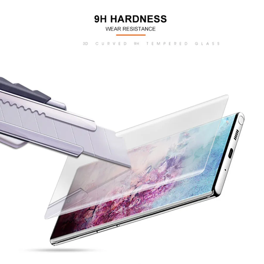 Полностью клея нано жидкое УФ закаленное стекло для Samsung Galaxy S10 S10e S8 S9 Note 10 Plus