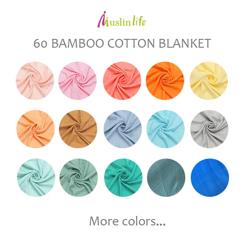 baby blanket Muslin 70%Bamboo 30%Cotton Baby Blanket Baby Bed Soft Swaddle Newborn Pure Color Feeding Bibs Bandana Burp Cloth Towel Scarf comforter sets