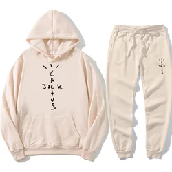 Travis scotts hip hop hoodies cactus jack swag impressão engraçado feminino masculino com capuz moletom travis scotts casual pulôver + calças