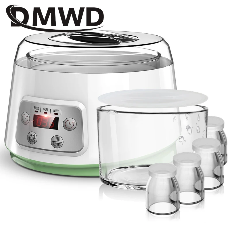 Dmwd Mini Elektrische Yoghurt Maker Automatische Leben Enzym Vergister Yoghurt Keramische Container Cups Natto Rijst Wijn Gisten Machine