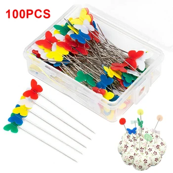 

100pcs Patchwork Pins Butterfly Head Pins Patchwork Sewing Hand Crafts Accessories Needles Sewing Needles Patchwork Pins