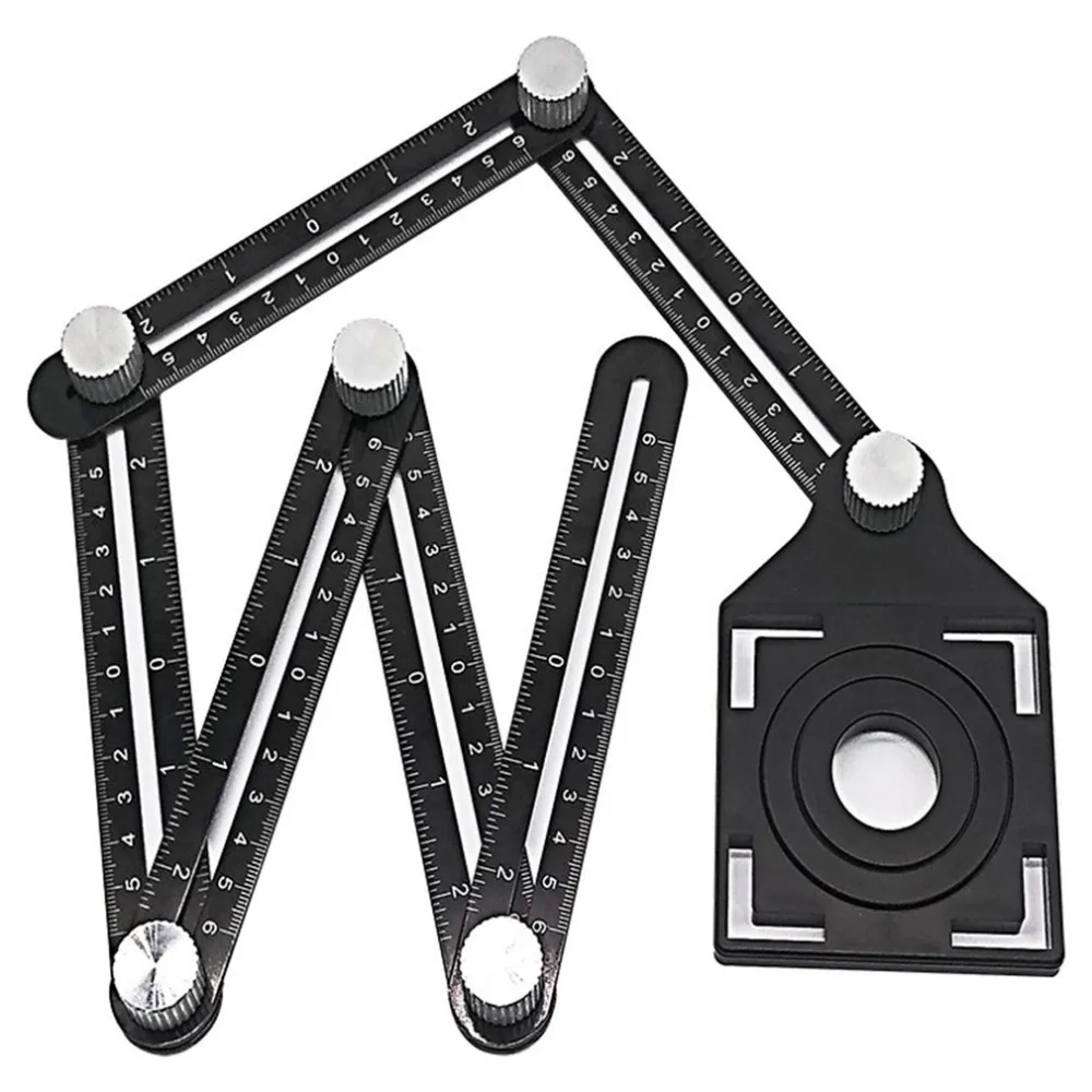 

Aluminum Alloy Universal Four-Sided Angularizer Easy Measuring Ruler Template Tool Laser Carving Ruler