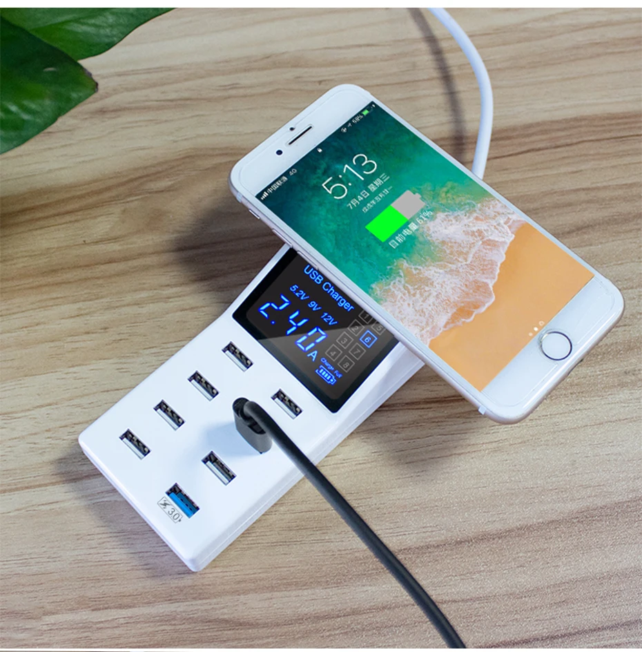 Модное умное 8A USB зарядное устройство для iphone X 7 6s Xiaomi samsung s9 huawei QC3.0 быстрое зарядное устройство беспроводной адаптер для мобильного телефона