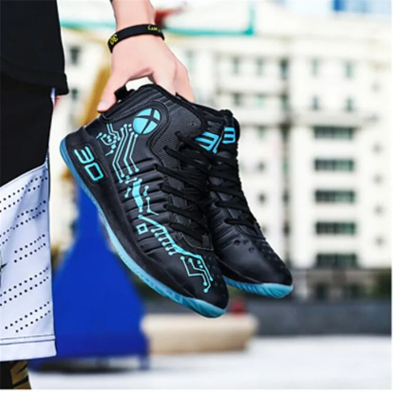 Мужская баскетбольная обувь большого размера, уличные ботильоны, амортизирующие кроссовки для баскетбола, мужские кроссовки с высоким берцем, дышащая Спортивная обувь