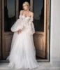 Princess Wedding Dress Women A-Line Sweetheart Off The Shoulder Puffy Sleeves Backless Bridal Gown Vestidos De Noiva Customized 1