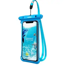 FONKEN Transparent Waterproof Phone Case - Full View Underwater & Outdoor Dry Bag (Blue Dry Case)