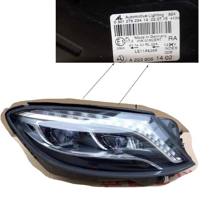 Прозрачная крышка для фар Маяк линзы Передняя Mercedes Benz w222 S300 S320 S350 S400 1