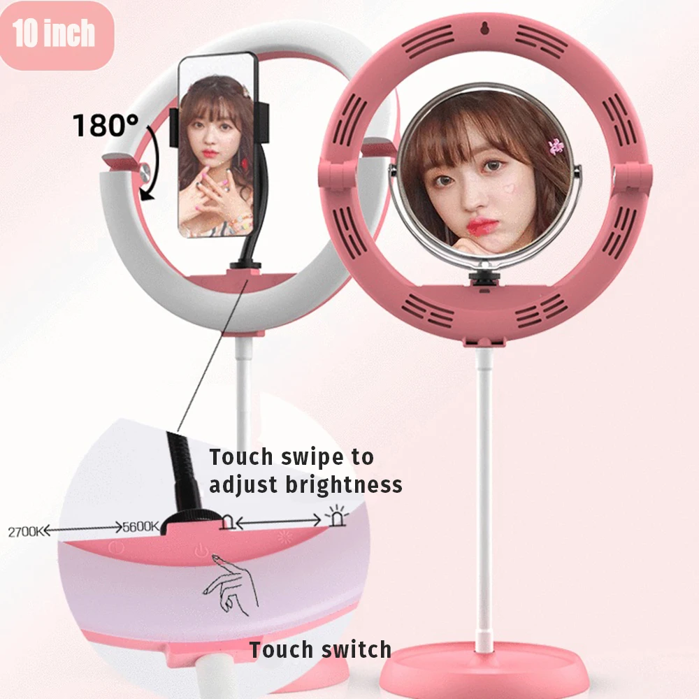 

10inch 26cm Ring Lamp LED Selfie Ring Light With Touch Switch Dimmable Camera Phone Photography Lighting Video Makeup Fill Lamp
