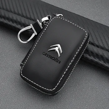 

Car styling PU Leather Key Wallets Zipper Key Purse Buckle Housekeeper Holder For Citroen C4 C1 C5 C3 C6 C5 C8 DS C-ELYSEE VTS