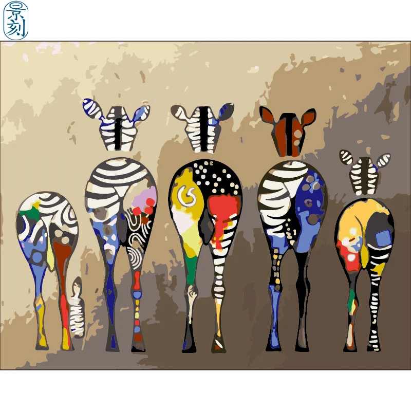 Серия Зебра. Ручная работа краска высокое качество холст Красивая по номерам