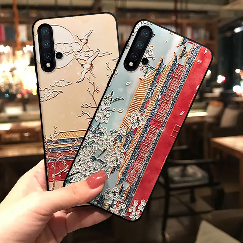 Для Huawei Nova 5 5i Pro 5T 4 4e 3 3e 3i P20 P30 Lite чехол рельефный 3D Рисунок Мягкий противоударный с
