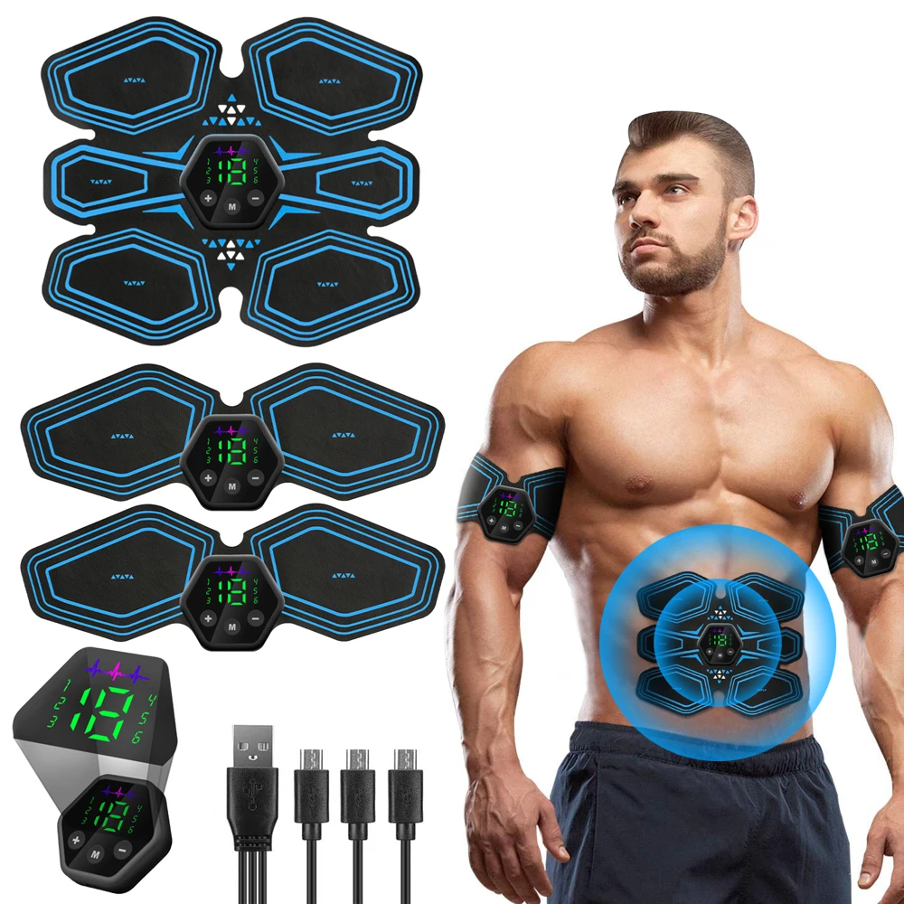 LCD Display Muscle Stimulator EMS Abdominal Hip Trainer Toner USB Abs Fitness Training Home Gym Body Slimming Waist Trainer
