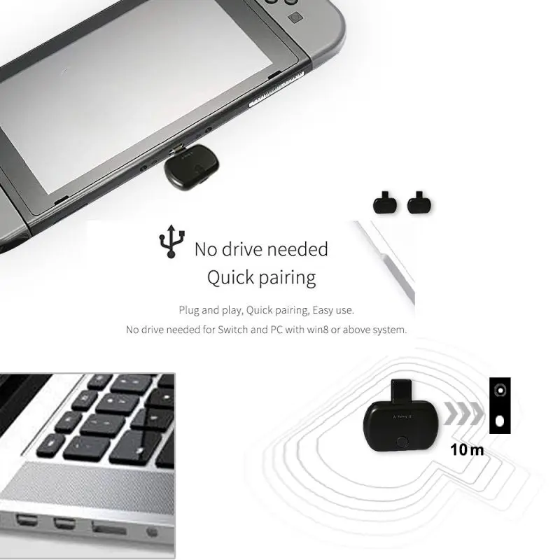 Bluetooth аудио адаптер для nintendo Switch& PC type C/USB Bluetooth 3,0 передатчик поддержка игры голосовой чат