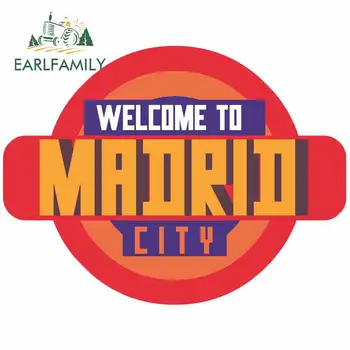 

EARLFAMILY 13cm x 9.8cm for Welcome To Madrid Car Stickers Windshield Trunk Laptop Surfboard Personality Motorcycle Trunk Decal
