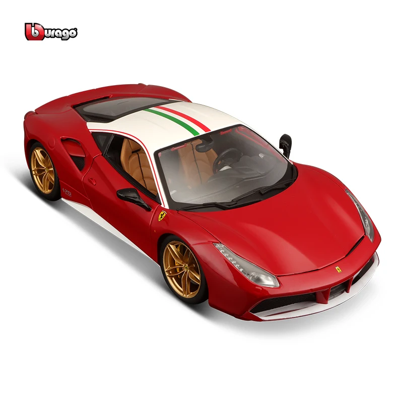 Bburago 1:18 Феррари 488 10th юбилей в красную и белую полоску брелок для автомобильных