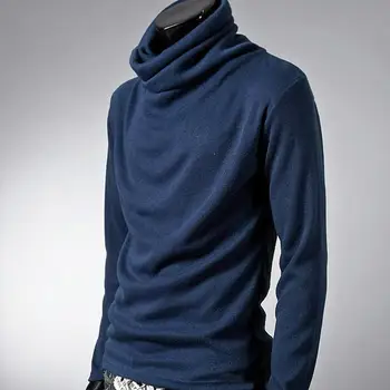

Chic Men Solid Color Heap Collar Long Sleeve Pullover Bottoming Top Slim T-shirt Long Sleeve Pullover Bottoming Top Slim T-shirt