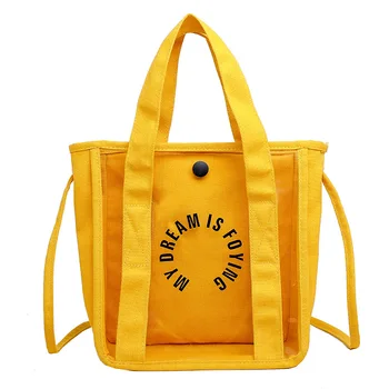 

WOMEN'S Bag 2019 Fashion Transparent Canvas Handbag Multi-functional Stylish Fresh Artistic One-Shoulder Sling Bag Crossbody Bag