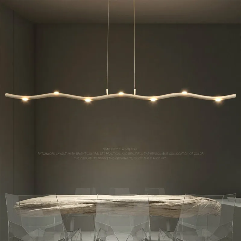 

Post-modern Aluminium Pendant Lights Retro Restaurant Long Strip Pendant Lamp Industrial Dining Room Hanging Lamp Light Fixtures