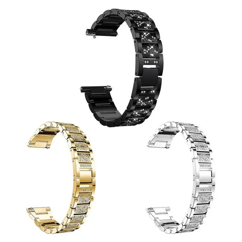 

22mm Metal Stainless Steel Strap for Huami/Samsung/Huawei Rhinestone Strap Replacement Watch Band