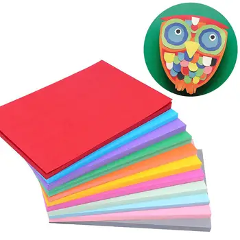 

50Pcs 4A Construction Paper DIY Folded Cutting Painting Kids Child Art Craft matched corresponding board envelopes coordinated