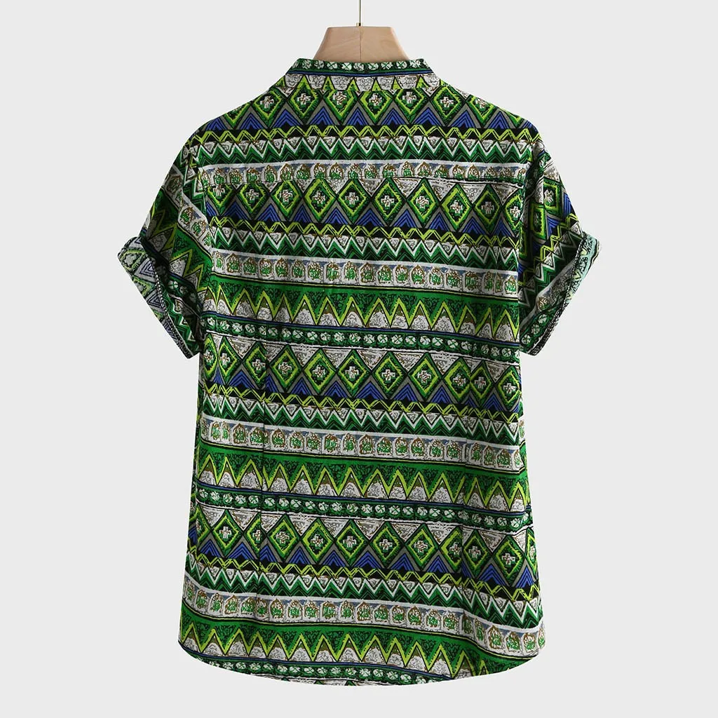 Мужские рубашки с длинным рукавом Высококачественная пляжная одежда принтом в