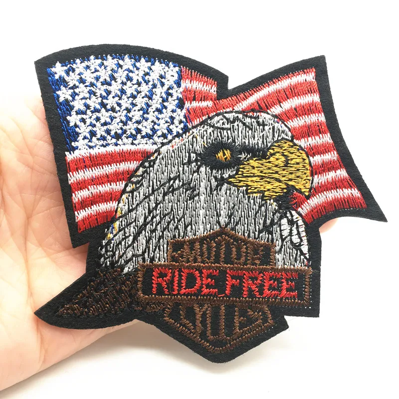 

Eagle Size:9.3x8.9cm Iron Patch On Clothes Embroidered Patches for Clothing Stickers Applique Stripe Bags DIY Decoration Patch