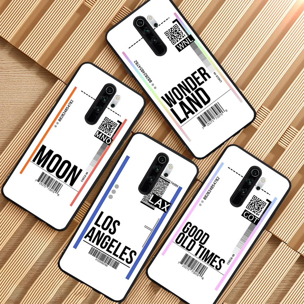 

Singapore World City travel ticket label New York Los Angeles case for Xiaomi Mi 9T Redmi Note 5 6 7 8 8T 9 9S K20 K30 9T Pro