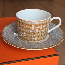 Classic European Bone China Coffee Cups and Saucers Tableware Coffee Plates Dishes Afternoon Tea Set Home Kitchen With Gift Box