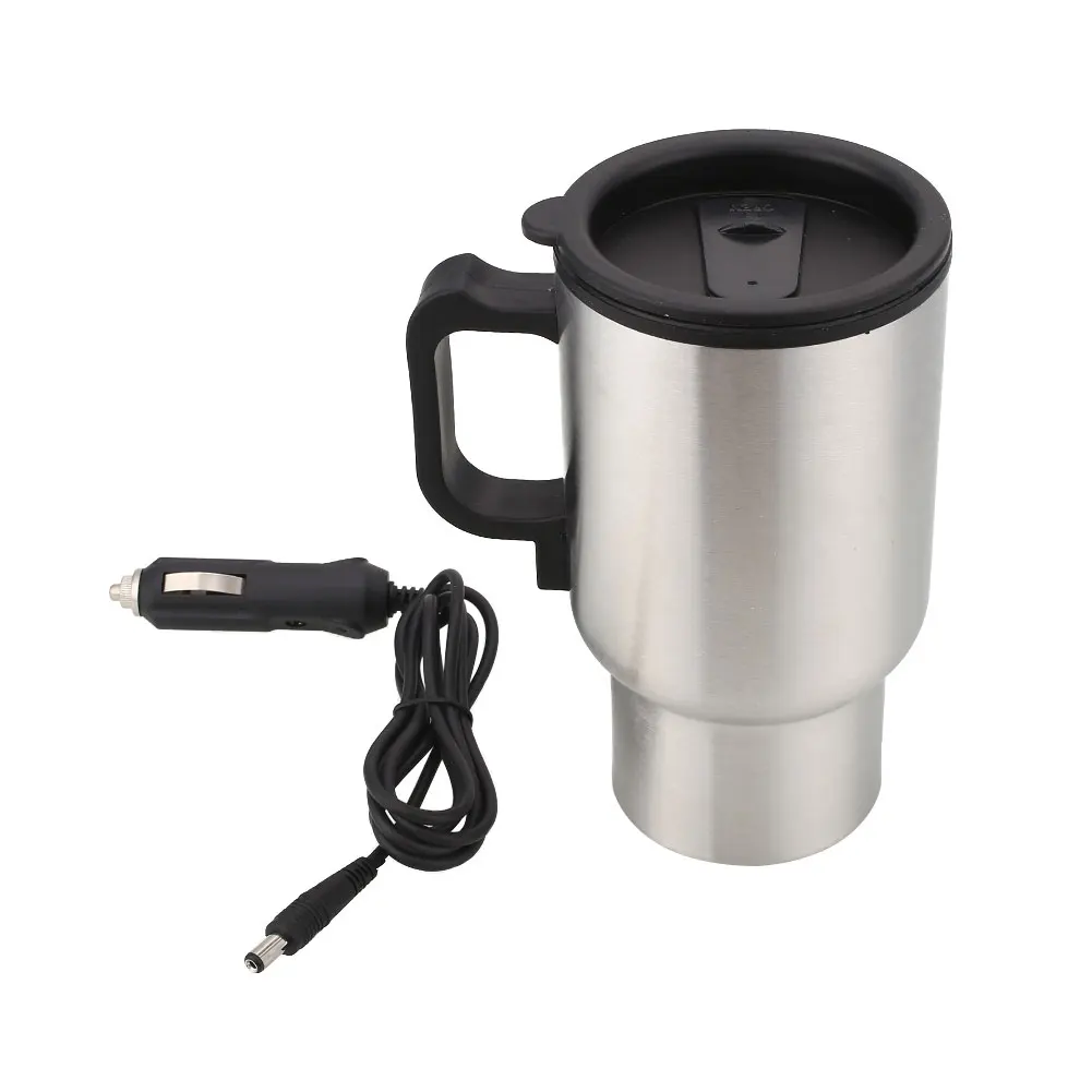 Электрическая чашка с подогревом для кофе, чая, напитков 450 мл Термос тепловой изоляцией кружка из нержавеющей стали водонагреватель чайник чашка для путешествий