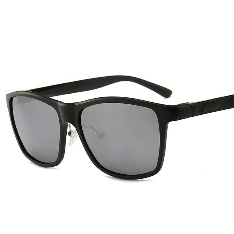 UVLAIK, поляризационные солнцезащитные очки, мужские, Ретро стиль, бренд, алюминий, магний, Классические солнцезащитные очки, квадратные, для вождения, для автомобиля - Цвет линз: Серебристый