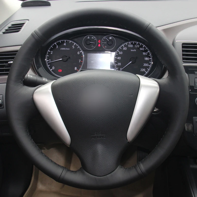 Ручное шитье DIY автомобильный чехол на руль из замши для Nissan Tiida Sylphy 2012- Versa- Versa Note NV200