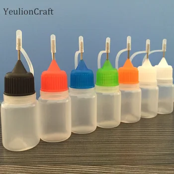 

Chzimade 5Pcs/Set 5ml Plastic Polymer Ceramic Tools Squeezable Needle Bottle Point Line DIY Polymer Clay Tools
