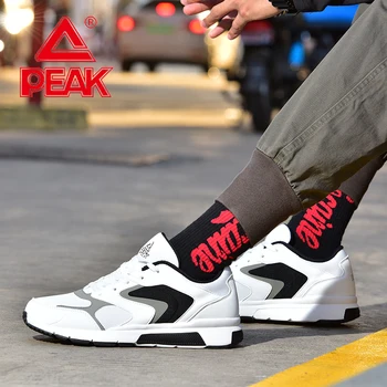 

PEAK Men Comfortable Non-slip Wearable Sports Shoes Classic Retro Leather Sneakers Casual Shoes Youth Outdoor Street Shoes