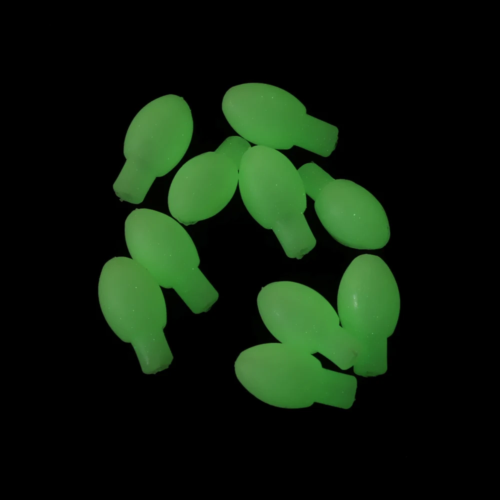 10 PCs Night Fishing Glowing Beans Rubber Beans Fishing Foam Floats Ball Night Fishing Visual Assistant High Brightness