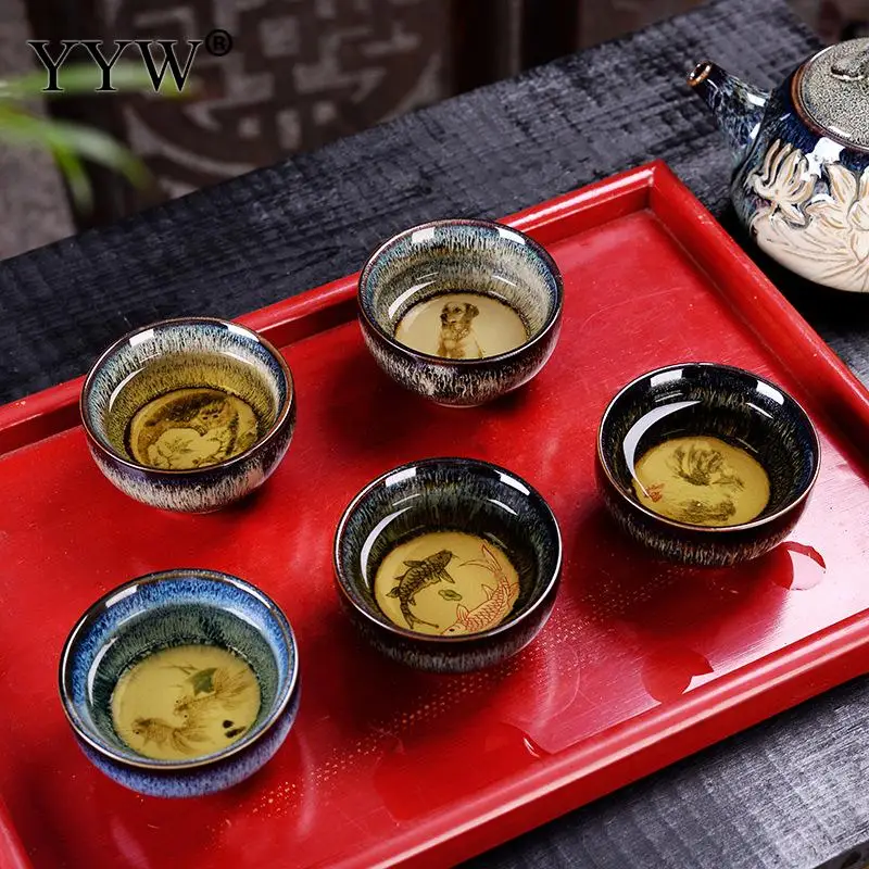 

70ml Hand Painted Ceramics Teacups Porcelain Kung Fu Tea Cup Chinese Style Pattern Tea Bowl Ceramic Cup Master Cup Teaware Sets