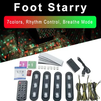 

1 Drive 4 Car Atmosphere Light LED USB Mixed Colorful Music with Remote Control
