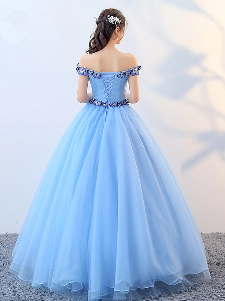 Это Yiya свадебное платье Элегантное с аппликацией и вырезом лодочкой голубое свадебное платье es плюс размер лодочка шеи с открытыми плечами Robe De Mariee CH087