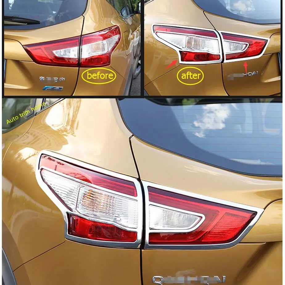 

Lapetus ABS Chrome Rear Tail Lamps Lights Frame Cover Trim 4 Piece For Nissan Qashqai J11 2014 2015 2016 Accessories