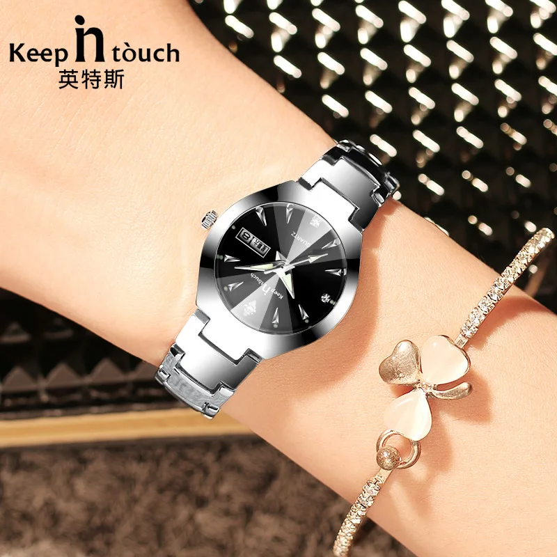 

Intent si Genuine Product Romantic Couple Watch Men And Women Fashion Heat-Night Light Waterproof Steel Belt Quartz Watch